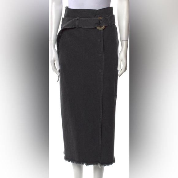 Nanushka Dresses & Skirts - Nanushka Denim Jean Midi Skirt with Belt